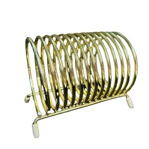 Vintage Chrome Gold Brass Ring Spiral Coil Mail Letter Bill Holder MCM